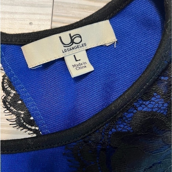 YA LOS ANGELES Women’s Fit & Flare Blue Lace Mini Sleeveless Dress Juniors L - Picture 15 of 16